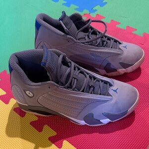 Jordan Gray and Blue Athletic Shoes